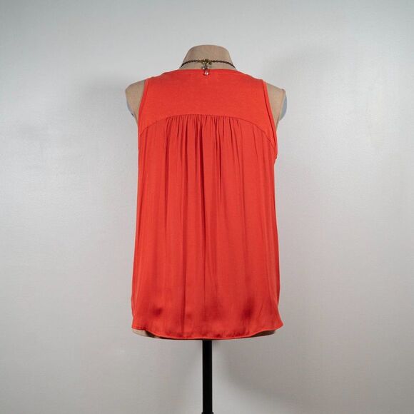 LOFT Petite Orange Mixed Media Tank - Picture 7 of 11